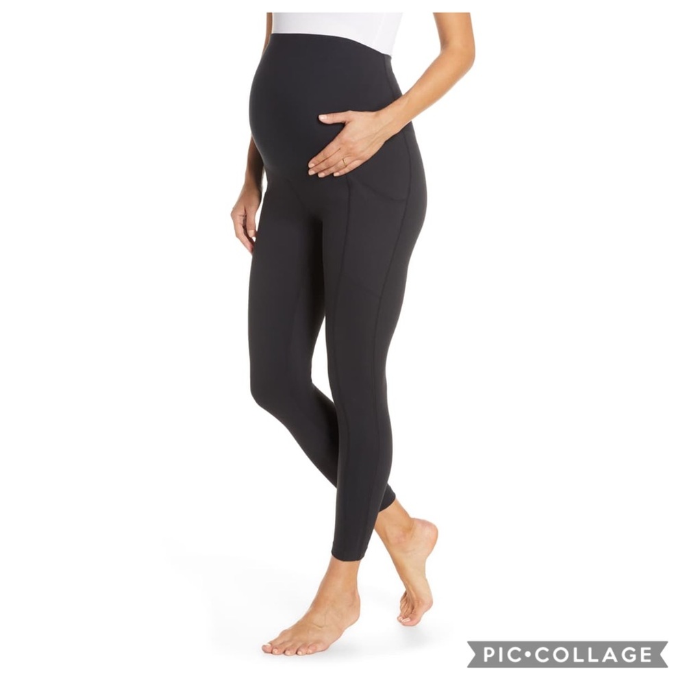Zella Live-In Maternity 7/8 Length Black Leggings